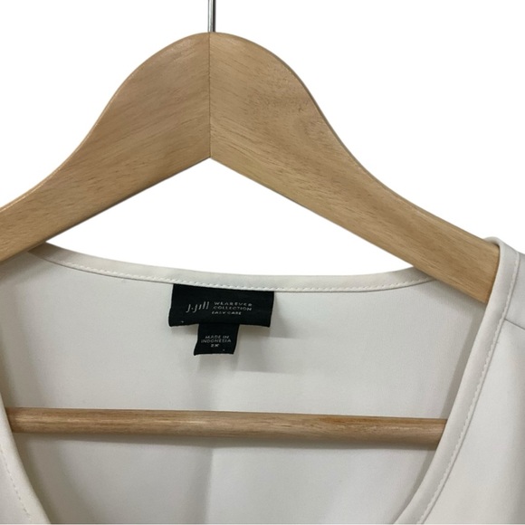 J.Jill Wearever Collection Women's Cream Ivory V-Neck 3/4 Sleeve Top 2X - Picture 3 of 7